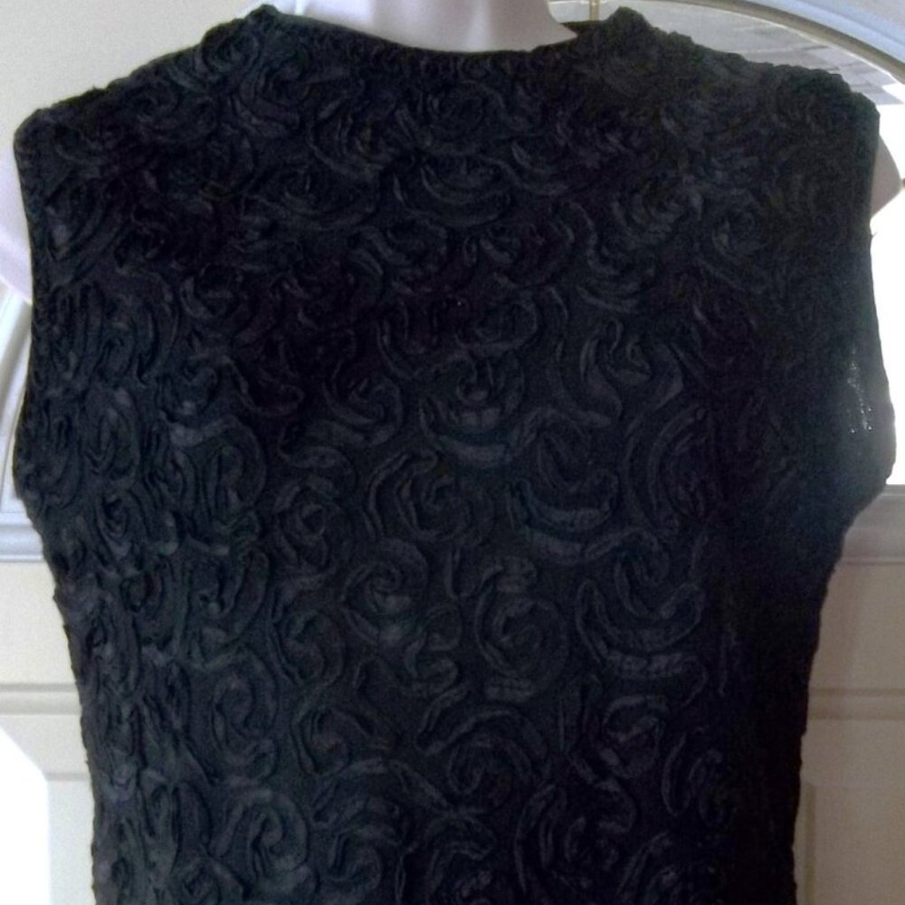 Black Ribbon-Work DesignerFitted Sheath, 1950 Era